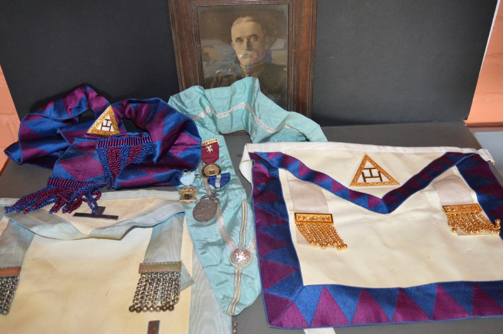 Collection Masonic Regalia Including Medals,c1890