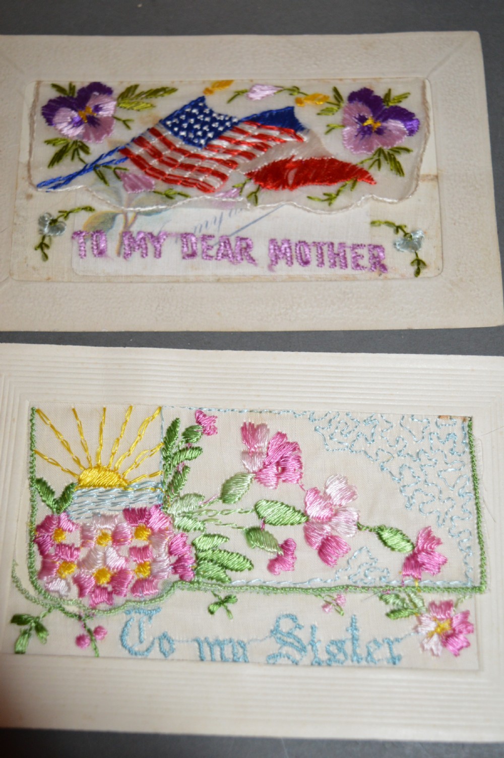 Six WW1 Silk Postcards,c1915 View III