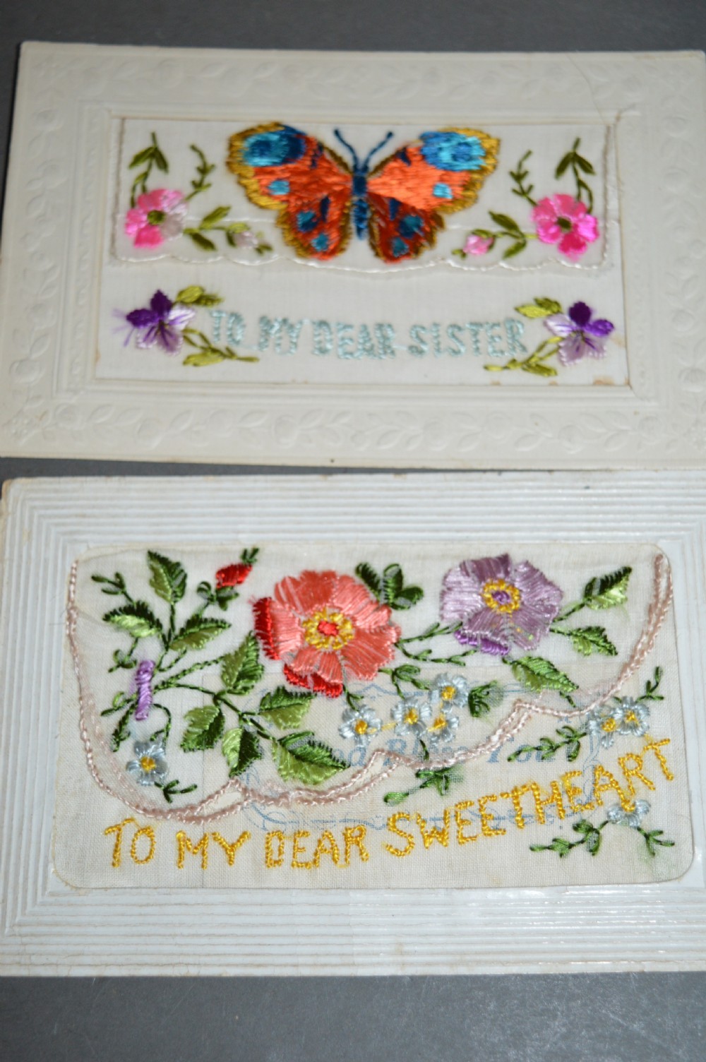 Six WW1 Silk Postcards,c1915 View IV
