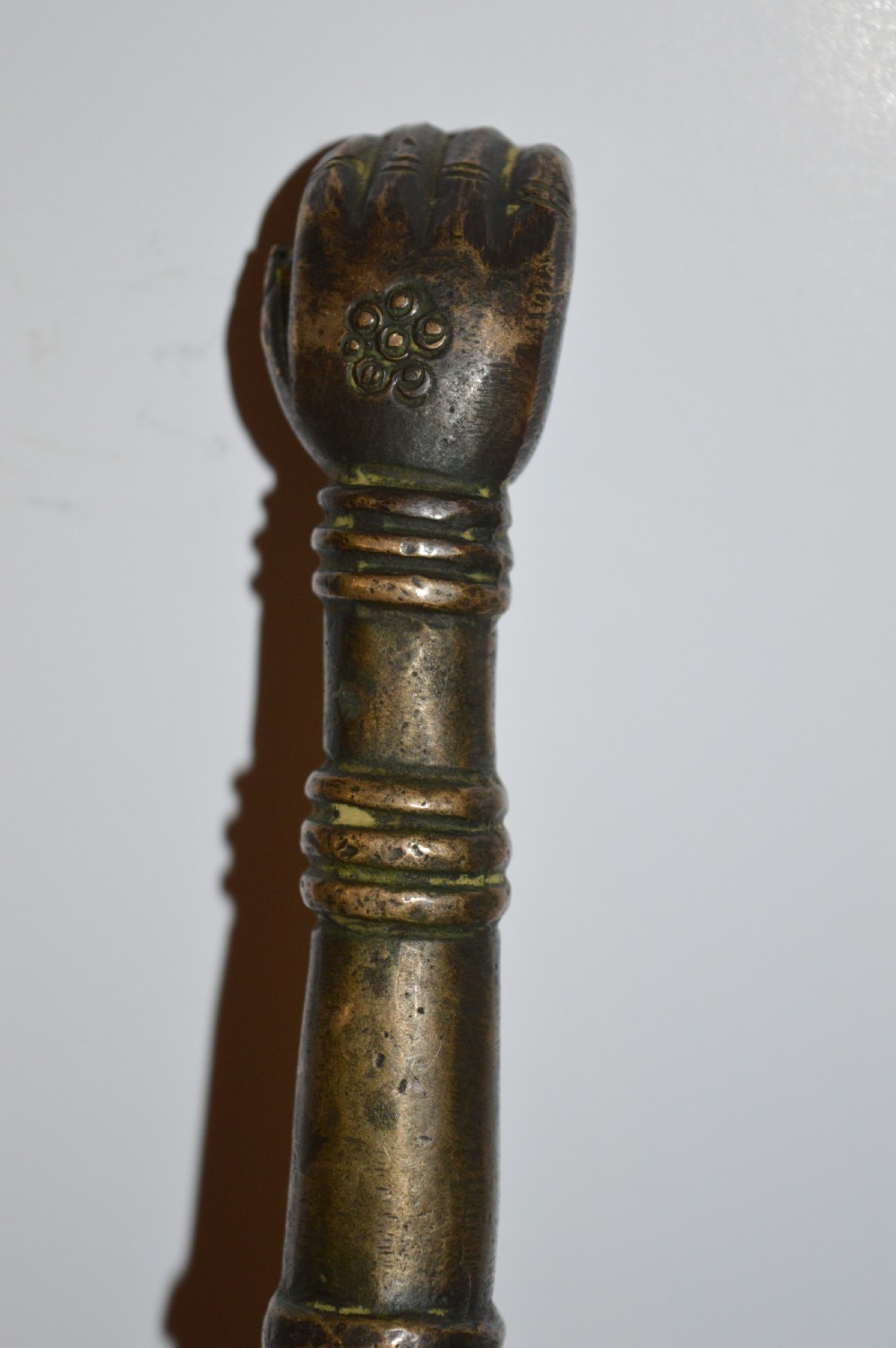 Large Indian Bronze Ceremonial Mace / Soonta,c1860 View V
