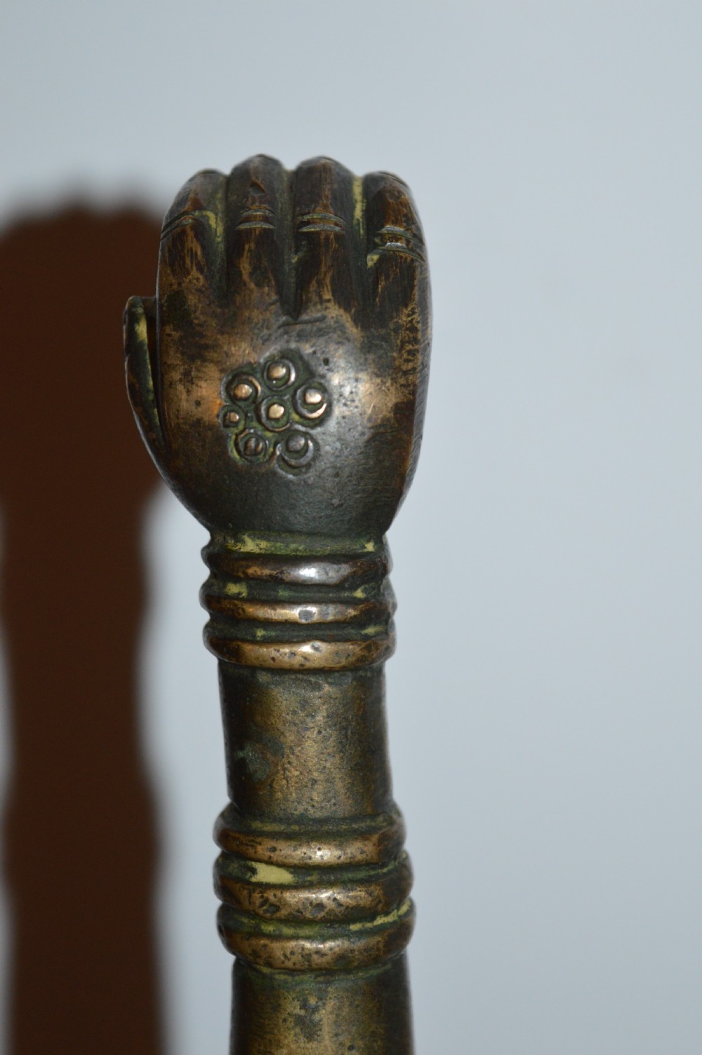 Large Indian Bronze Ceremonial Mace / Soonta,c1860 View X