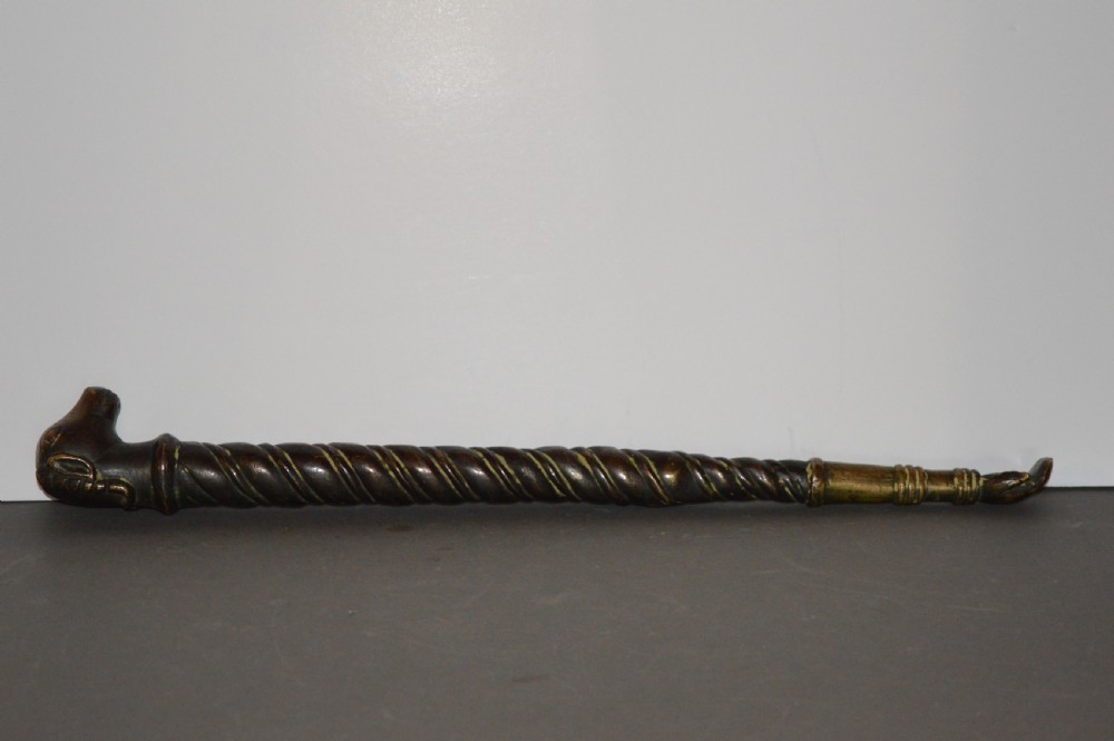 Large Indian Bronze Ceremonial Mace / Soonta,c1860 View XI