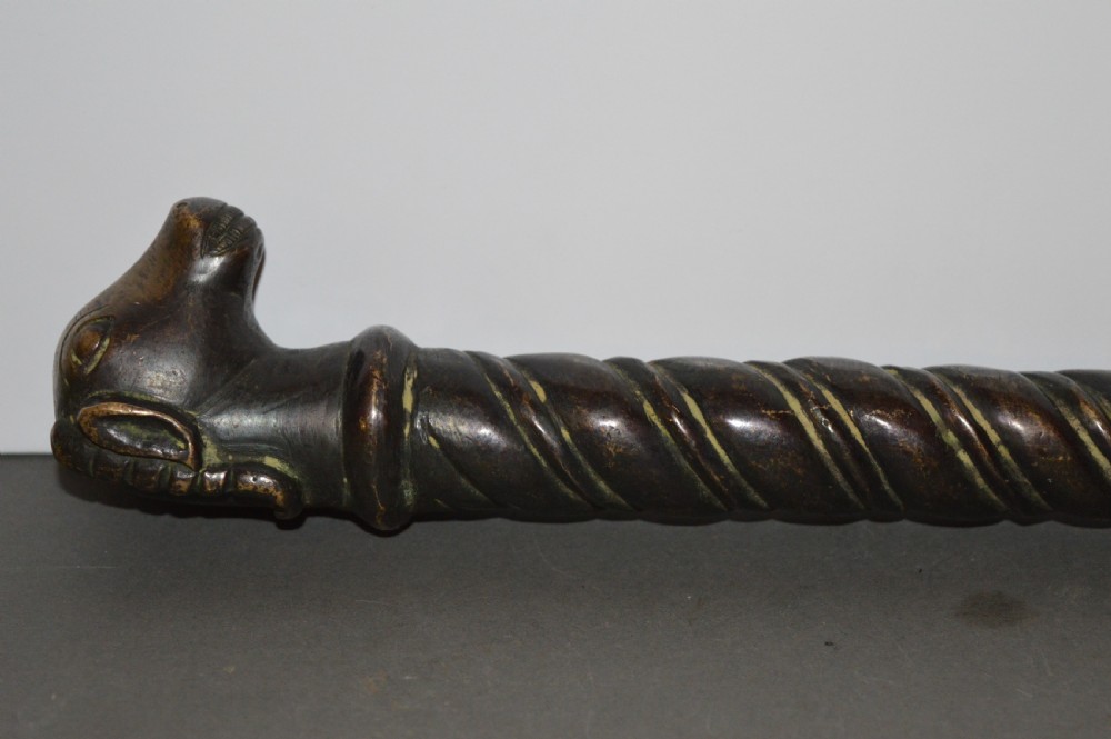 Large Indian Bronze Ceremonial Mace / Soonta,c1860 View XII