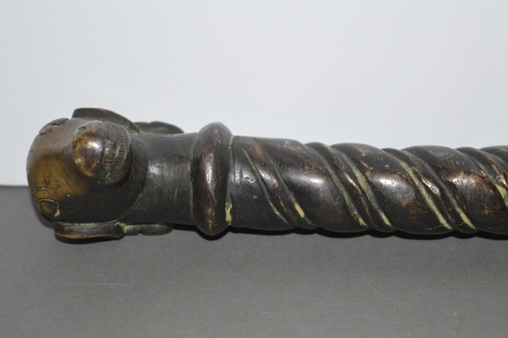 Large Indian Bronze Ceremonial Mace / Soonta,c1860 View XV