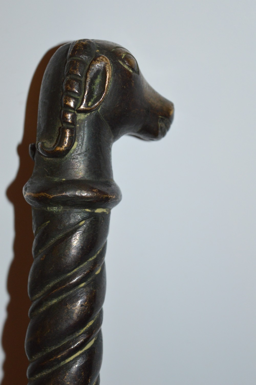 Large Indian Bronze Ceremonial Mace / Soonta,c1860 View XX