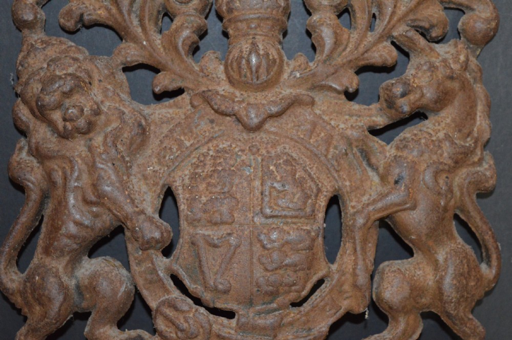 Large (4.2kg) Cast Iron Royal Coat of Arms,c1850 View II