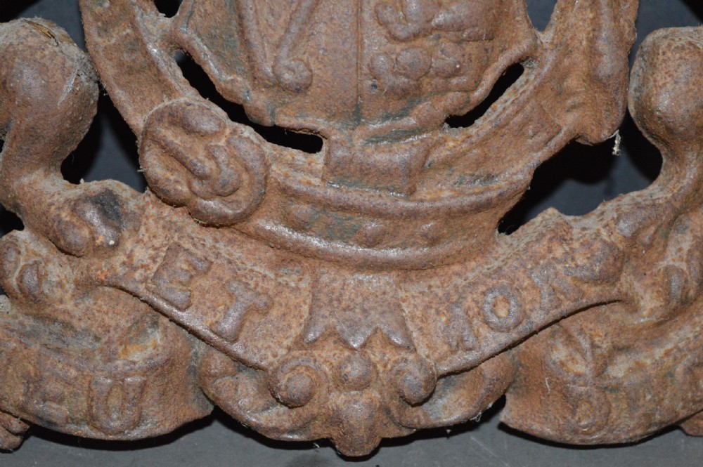 Large (4.2kg) Cast Iron Royal Coat of Arms,c1850 View V