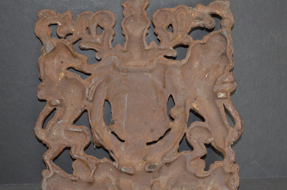 Large (4.2kg) Cast Iron Royal Coat of Arms,c1850 View VIII