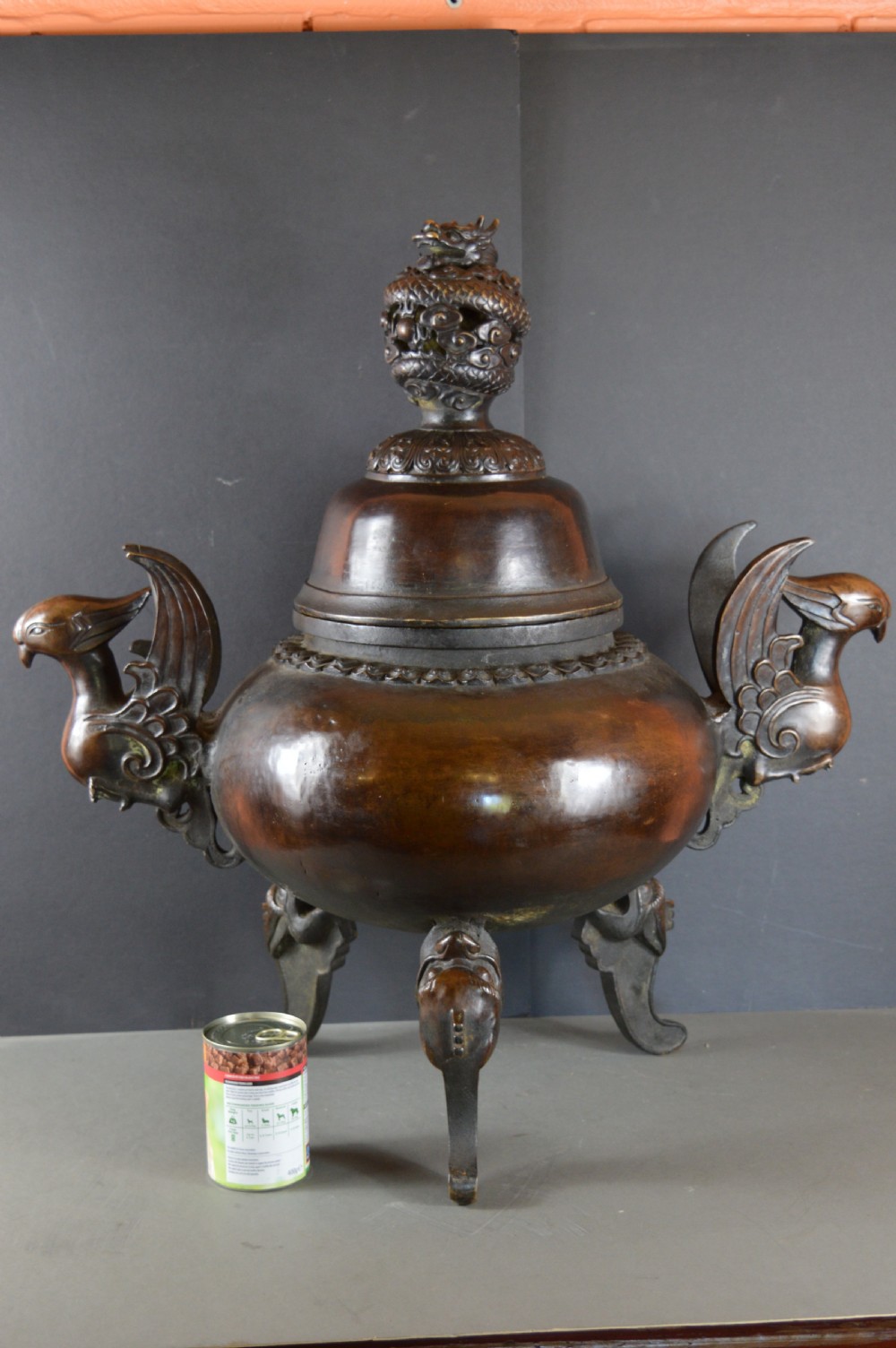 Huge / Large (70cm) Chinese Bronze Temple Censer, c1820 View II