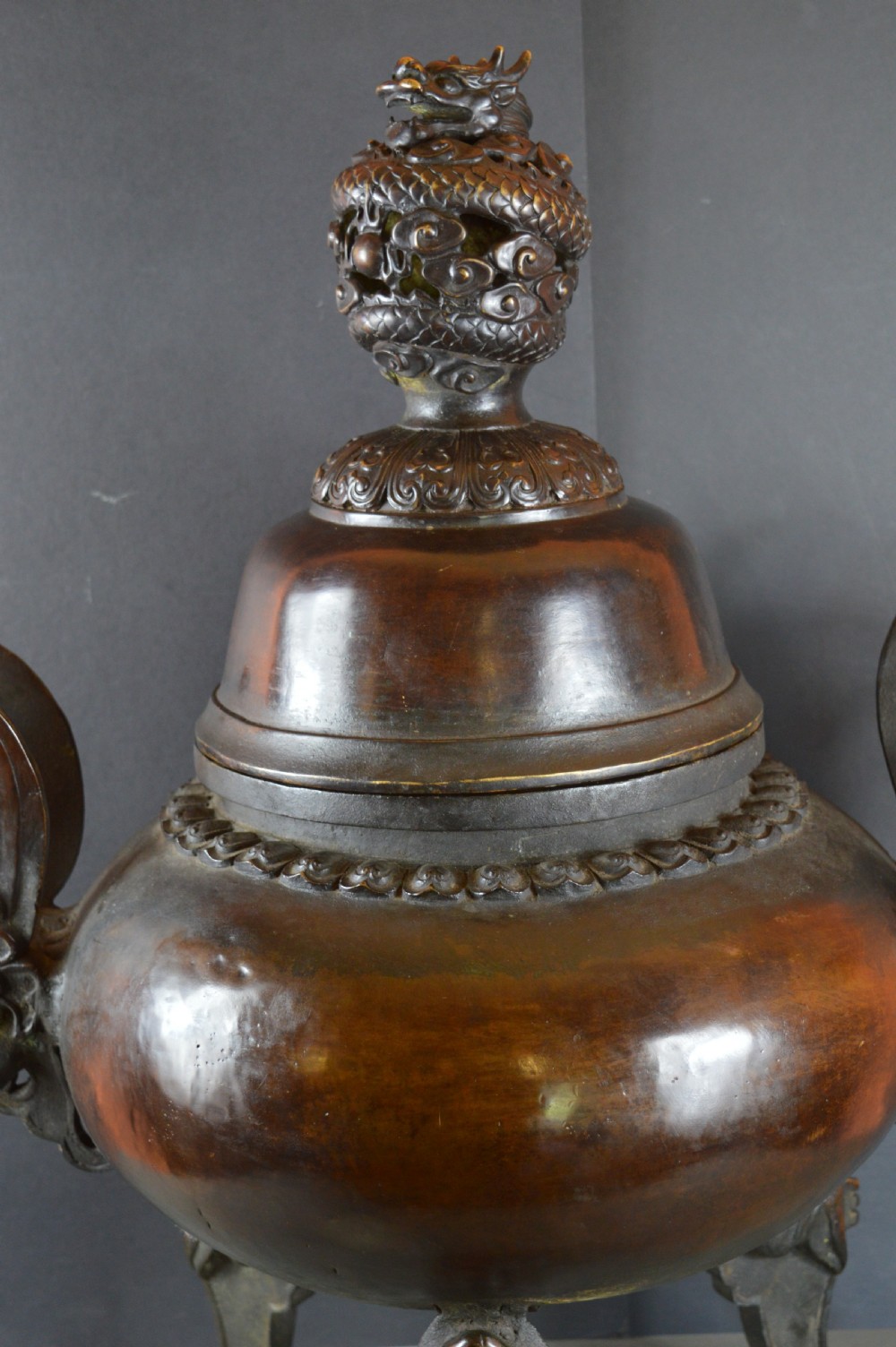Huge / Large (70cm) Chinese Bronze Temple Censer, c1820 View XIII
