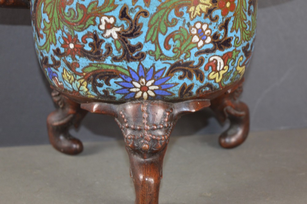 Large (5kg) Chinese Bronze Cloisonne Censer,c1850 View IV