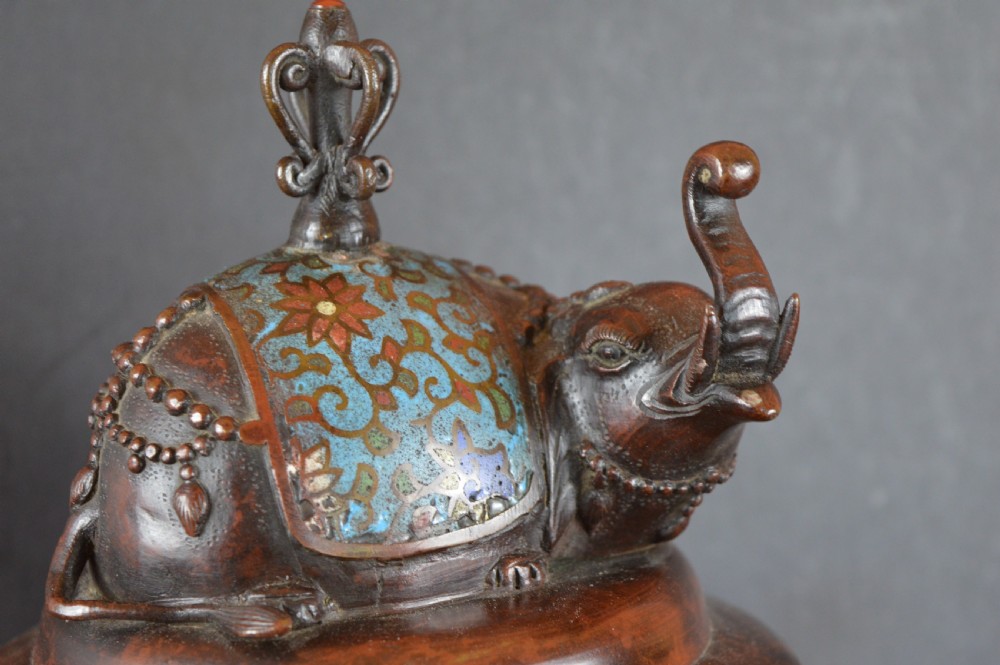 Large (5kg) Chinese Bronze Cloisonne Censer,c1850 View VIII