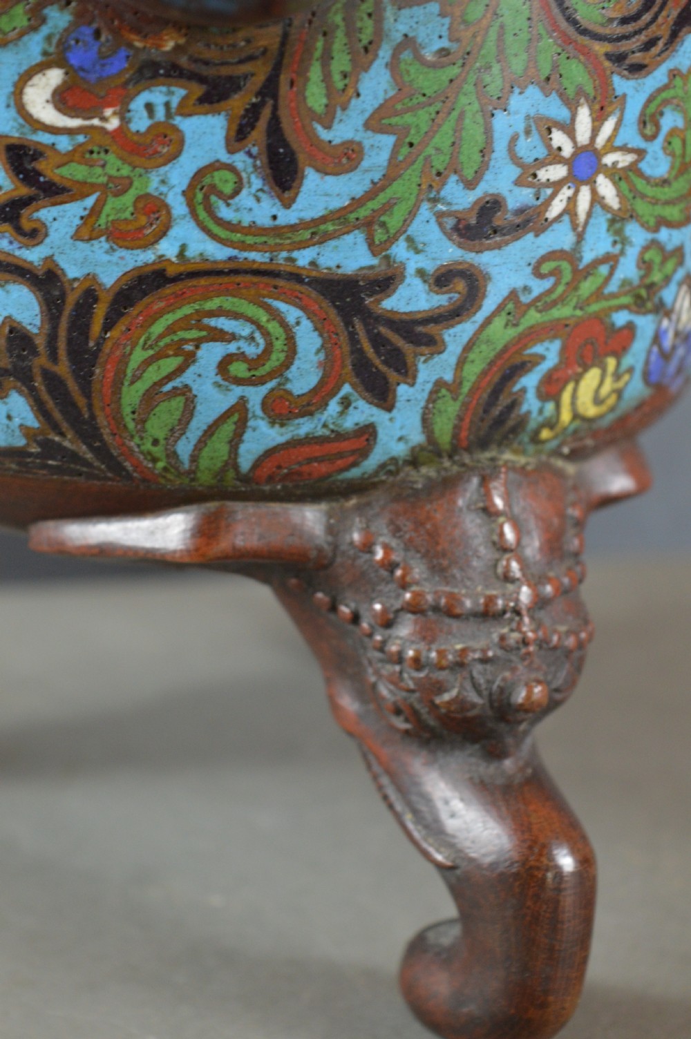Large (5kg) Chinese Bronze Cloisonne Censer,c1850 View XI