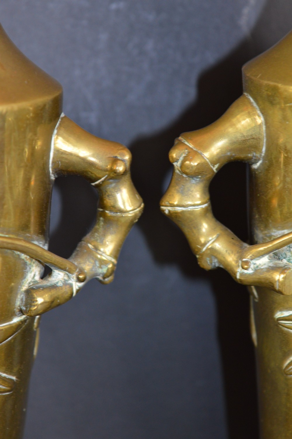Pair Large (4kg) Japanese Bronze Vases,c1890 View III