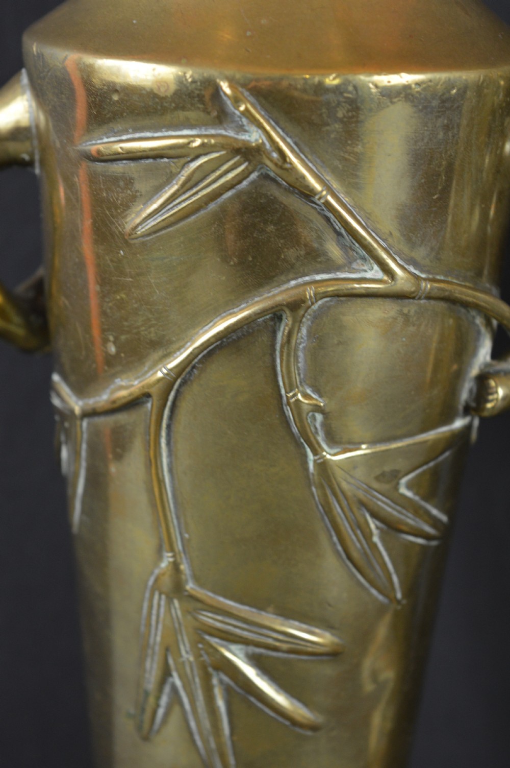 Pair Large (4kg) Japanese Bronze Vases,c1890 View IV
