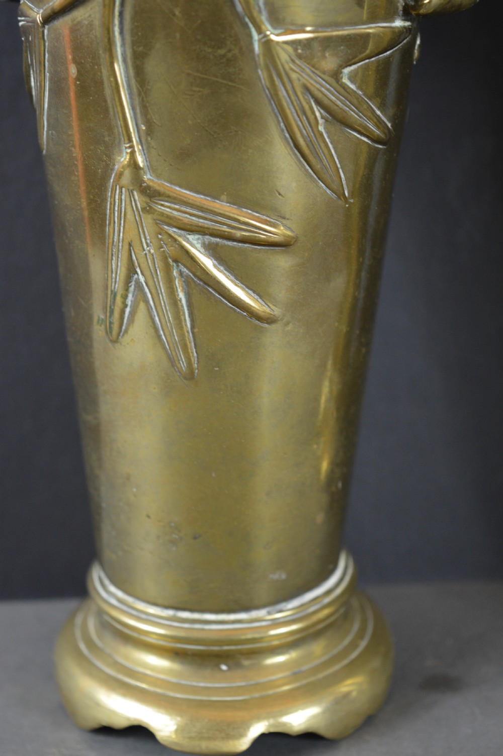Pair Large (4kg) Japanese Bronze Vases,c1890 View V