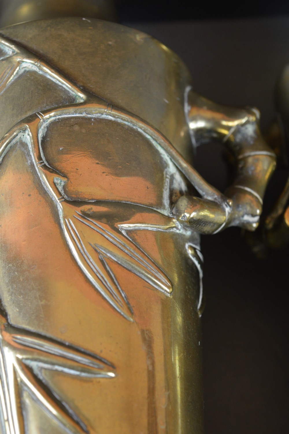 Pair Large (4kg) Japanese Bronze Vases,c1890 View VIII