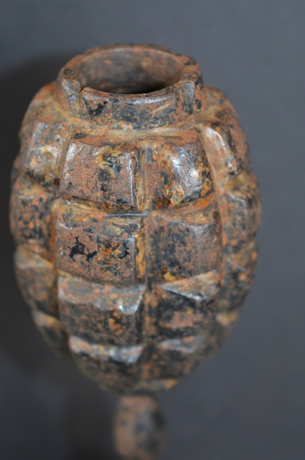 Mk1 Hand Grenade Trench Art Candlestick,c1916 View II