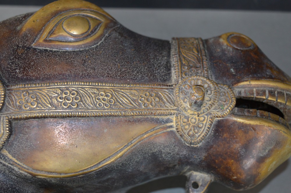 Large (6kg) Indian Bronze horse Head Statue,c1890 View XI