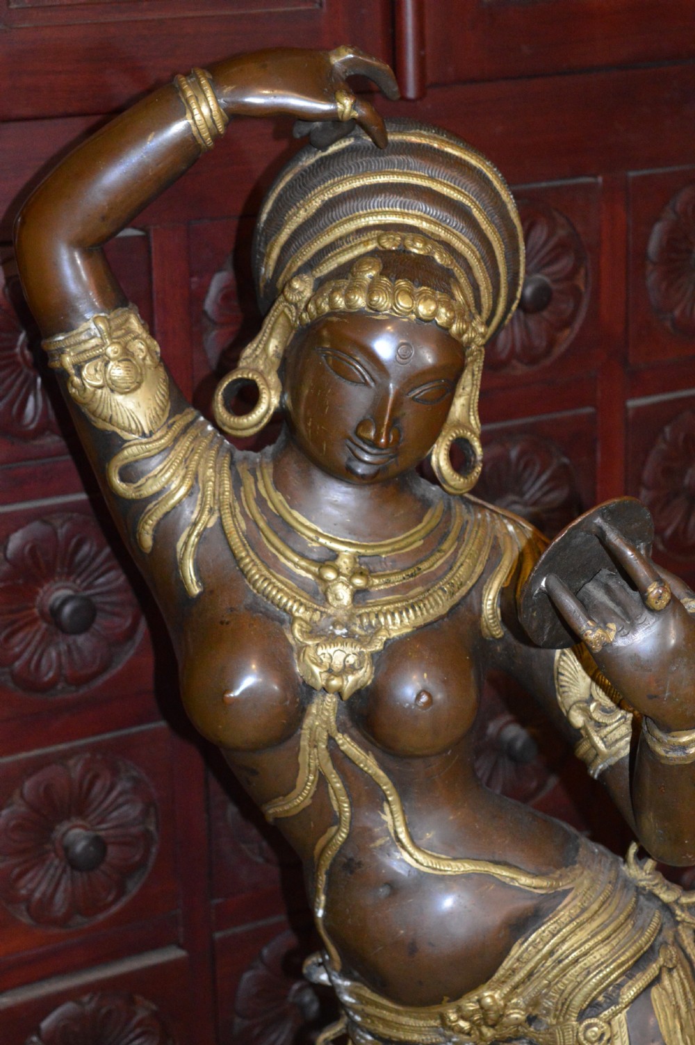 Large (104cm) Indian Bronze Statue Hindu Goddess, c1880 View III