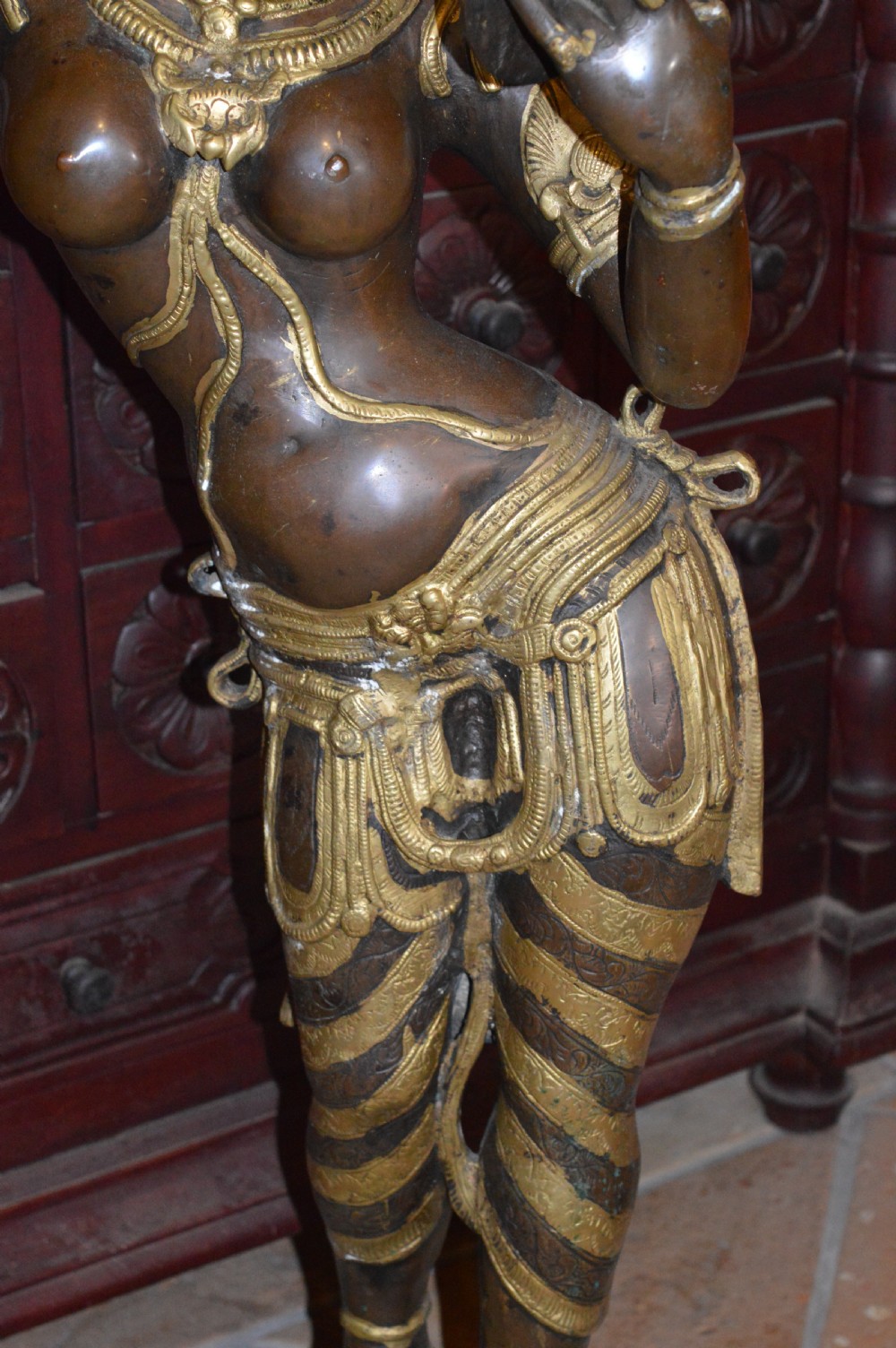 Large (104cm) Indian Bronze Statue Hindu Goddess, c1880 View IV