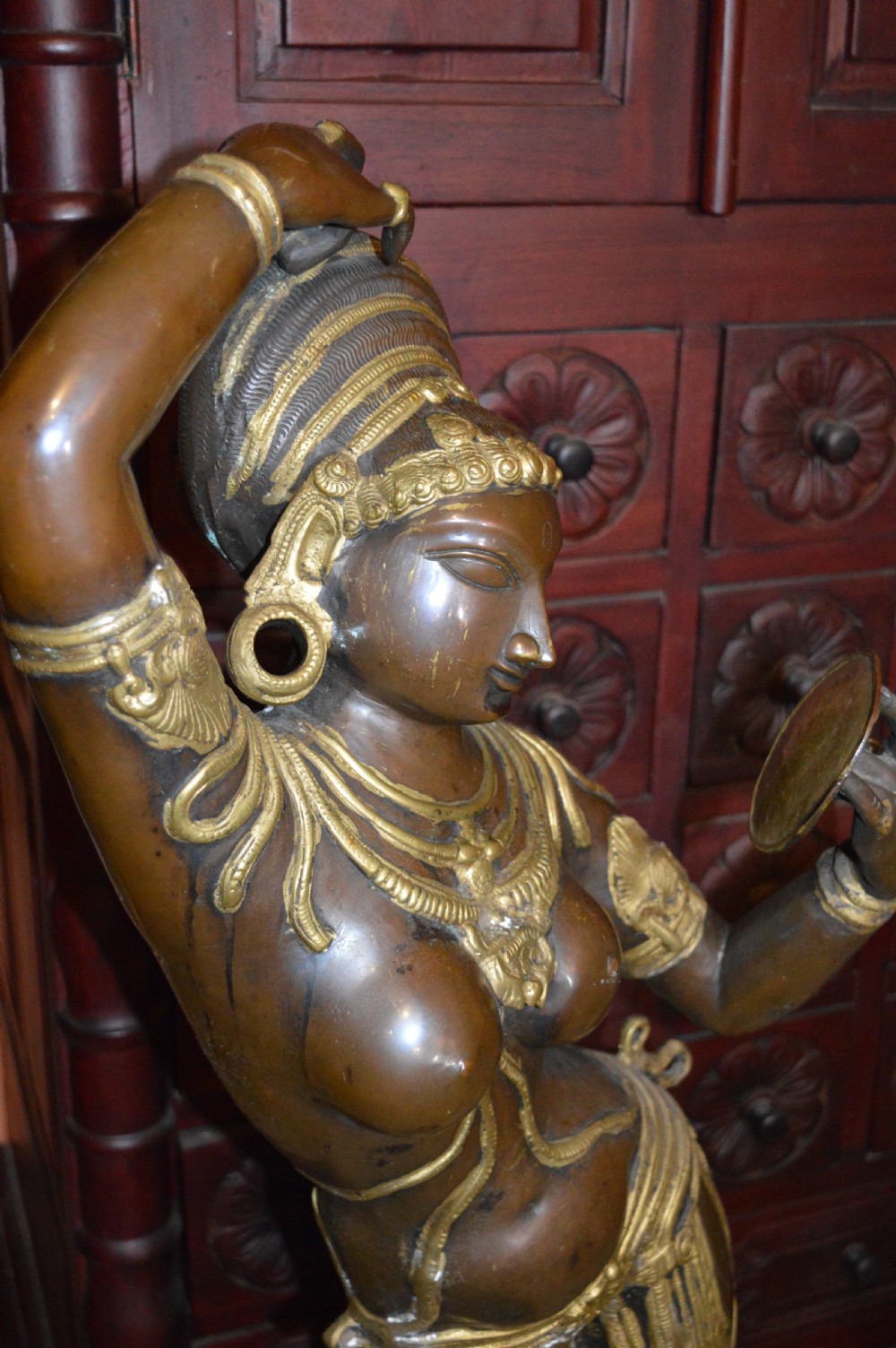 Large (104cm) Indian Bronze Statue Hindu Goddess, c1880 View VI