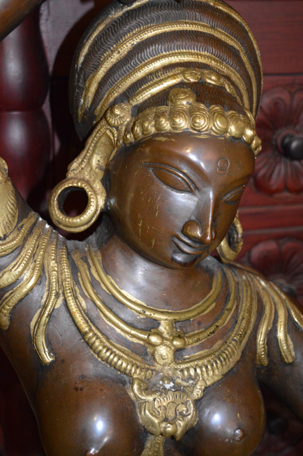 Large (104cm) Indian Bronze Statue Hindu Goddess, c1880 View VIII
