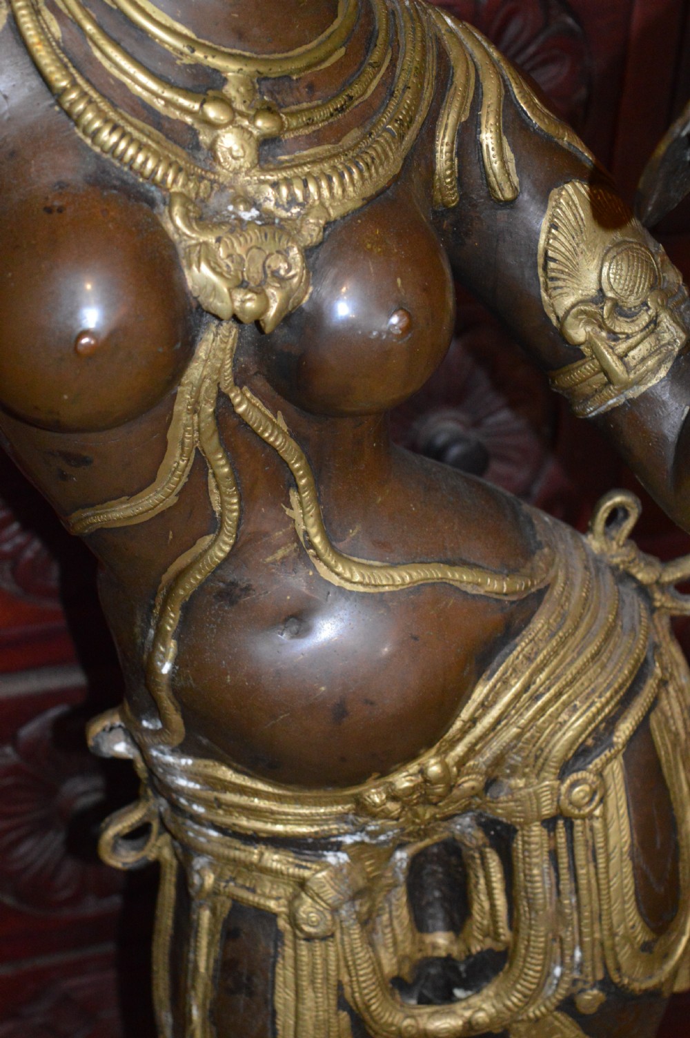 Large (104cm) Indian Bronze Statue Hindu Goddess, c1880 View IX