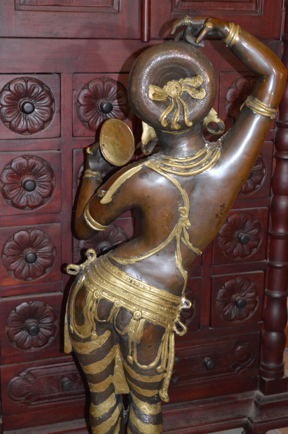 Large (104cm) Indian Bronze Statue Hindu Goddess, c1880 View XII