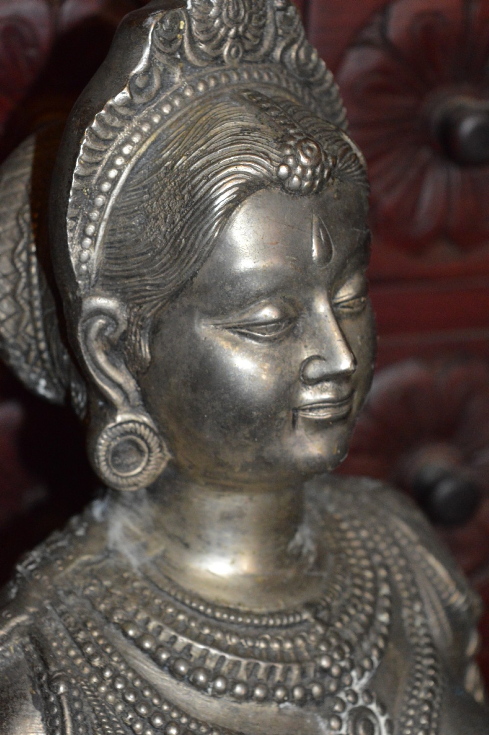 Pair of Large (40kg) Indian Bronze Hindu Goddess Statues,c1890 View IV