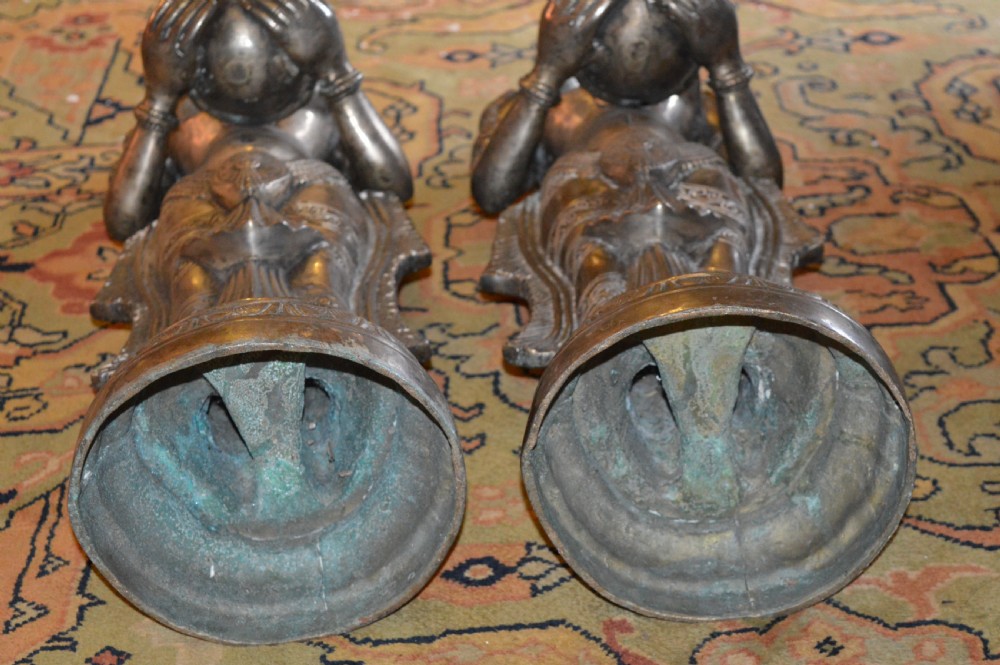 Pair of Large (40kg) Indian Bronze Hindu Goddess Statues,c1890 View X