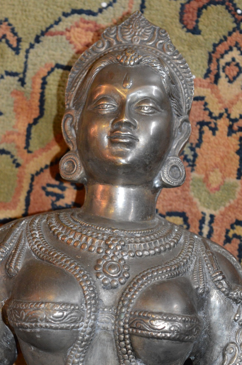 Pair of Large (40kg) Indian Bronze Hindu Goddess Statues,c1890 View XIII
