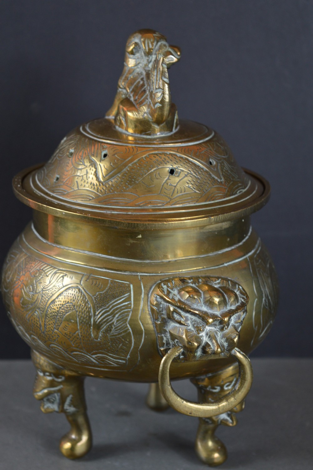 Large (2.5kg) Chinese Bronze Censer,c1880 View V