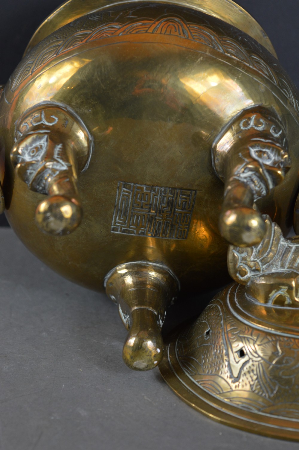 Large (2.5kg) Chinese Bronze Censer,c1880 View IX