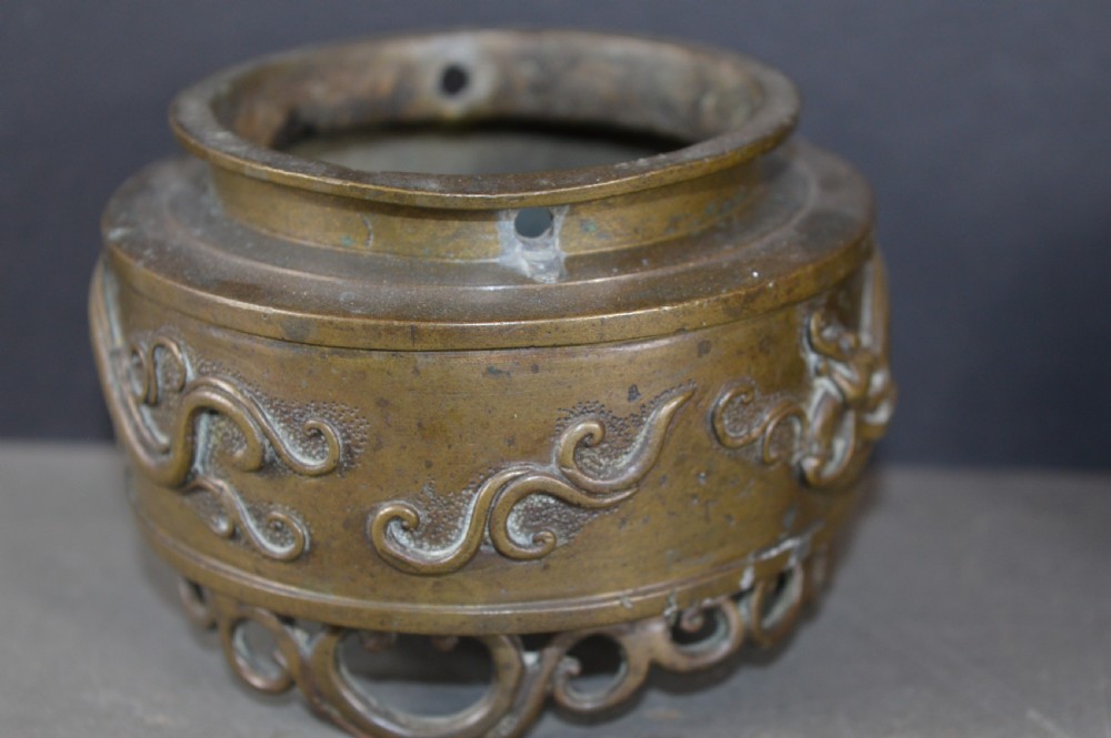 3 Small Chinese Bronze Censers,c1890 View II