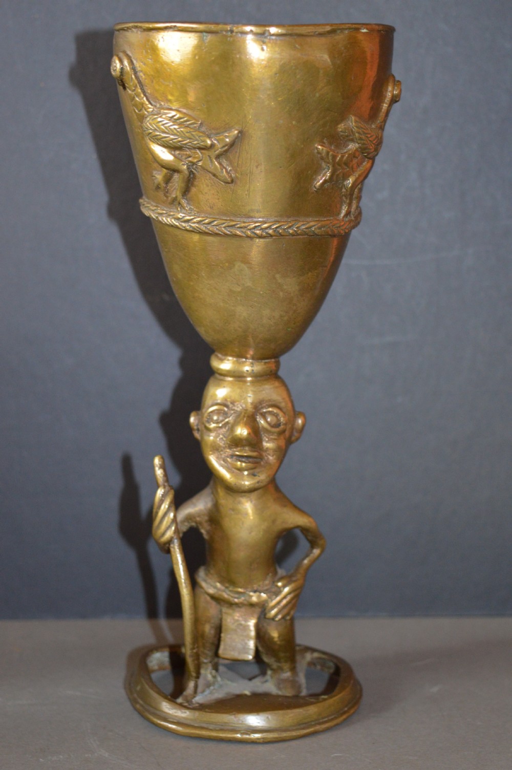 African Benin Bronze Ceremonial Goblet,c1920