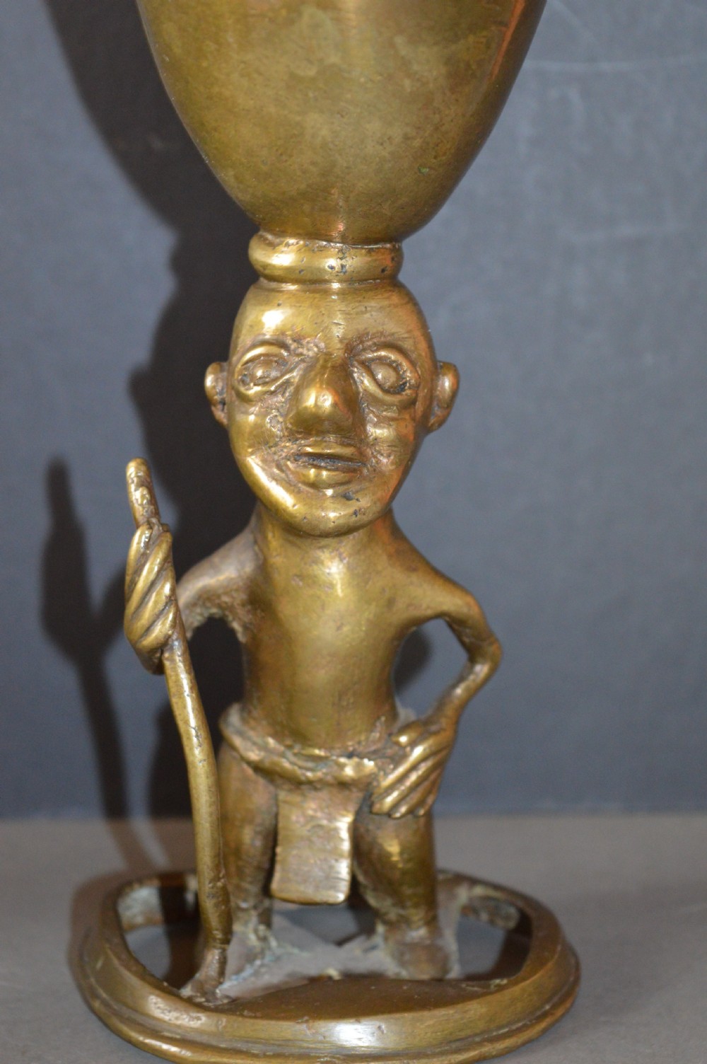 African Benin Bronze Ceremonial Goblet,c1920 View V