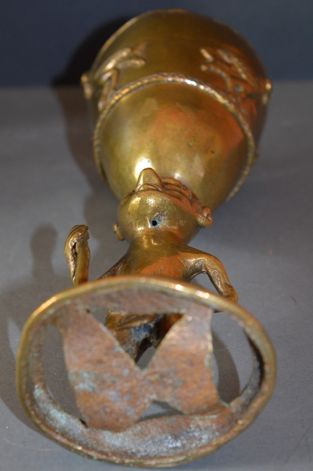 African Benin Bronze Ceremonial Goblet,c1920 View XI
