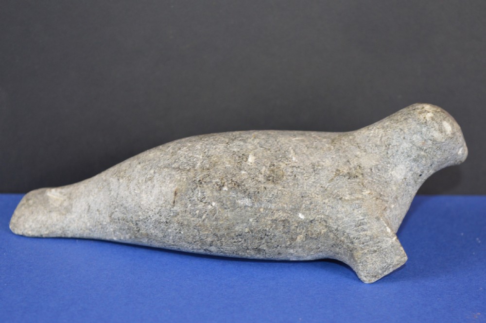 Primitive Inuit Stone Seal Carving , c1850