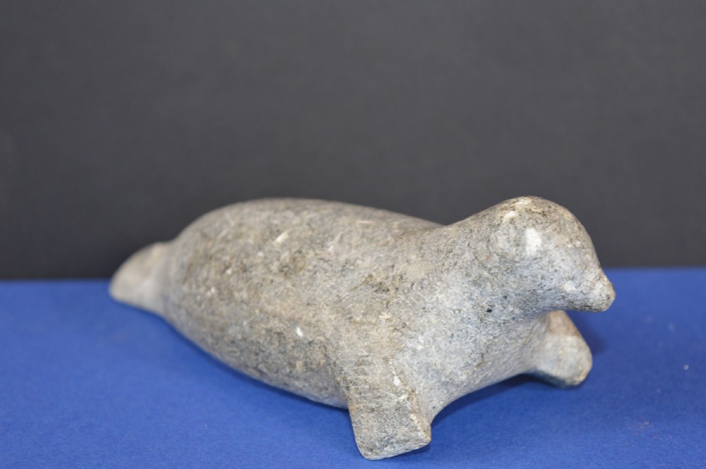 Primitive Inuit Stone Seal Carving , c1850 View II