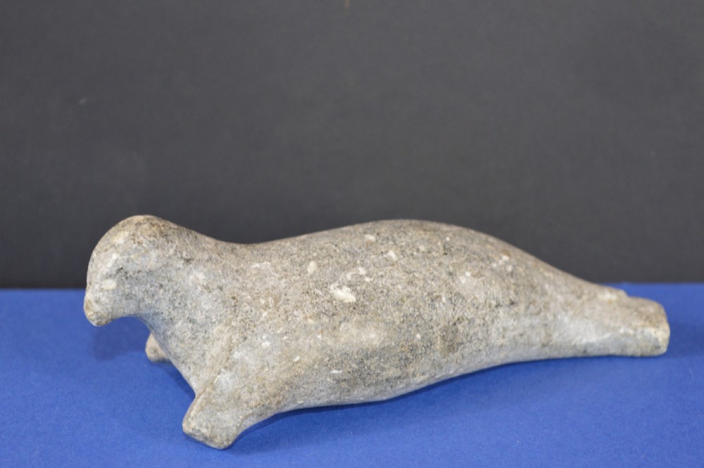 Primitive Inuit Stone Seal Carving , c1850 View III