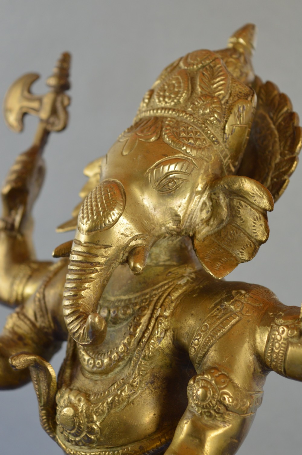 Large (4.2kg) Indian Bronze Ganesh Statue,c1890 View XI