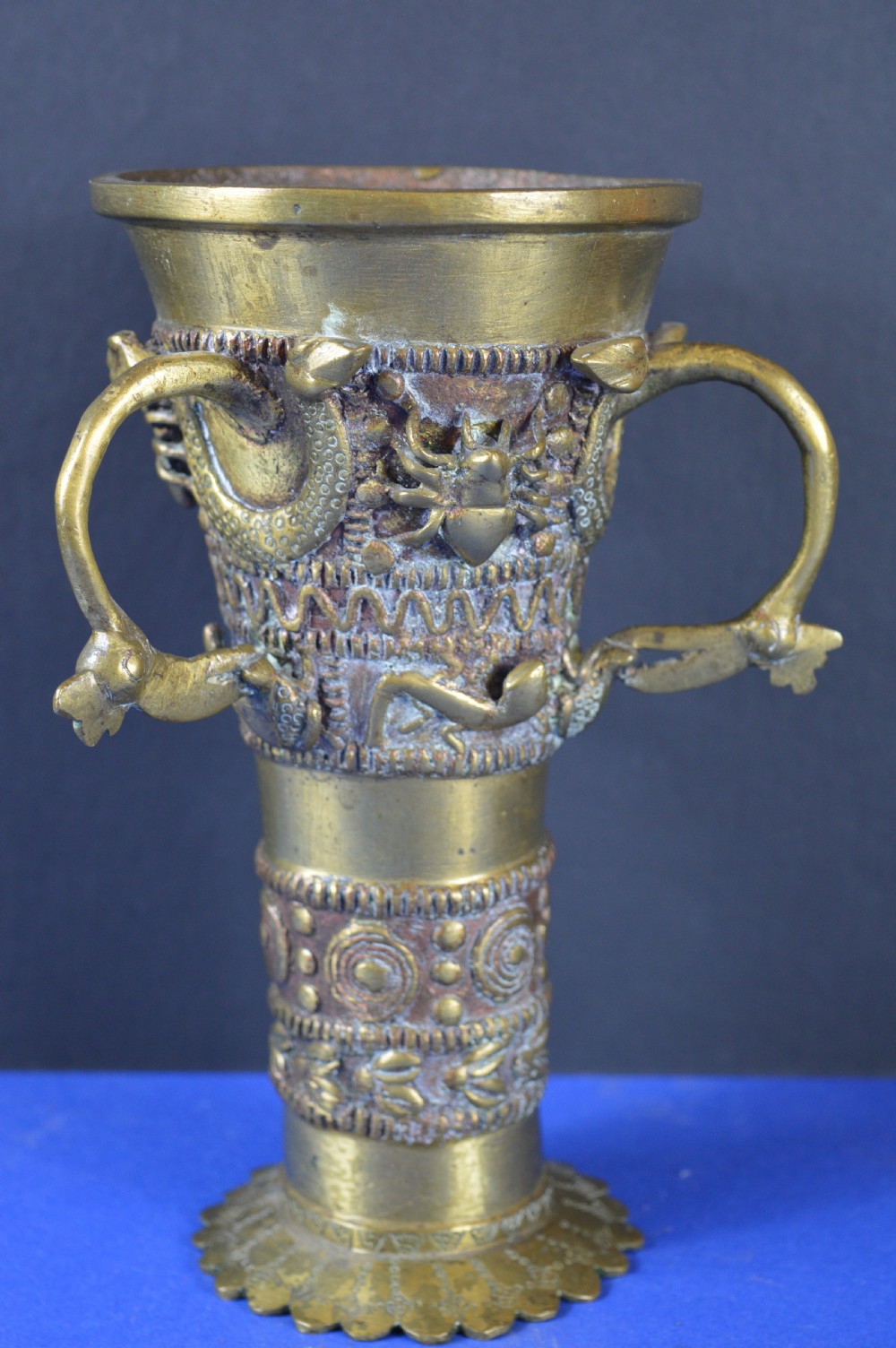 Large (1.8kg) African Ceremonial Tribal Bronze Goblet,c1920