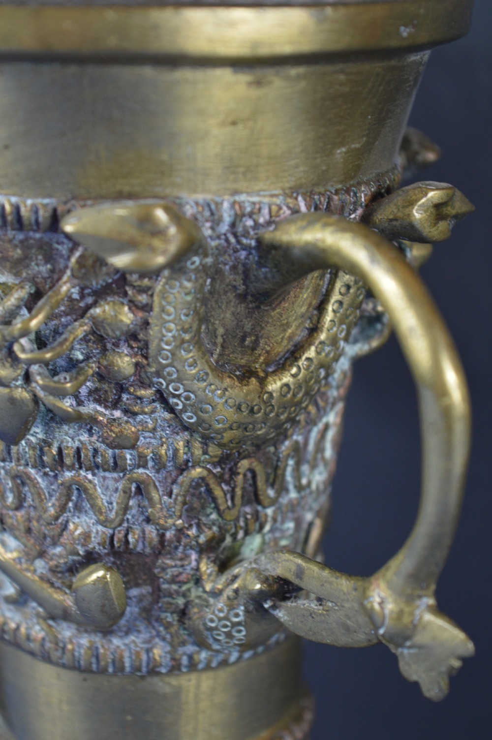 Large (1.8kg) African Ceremonial Tribal Bronze Goblet,c1920 View III
