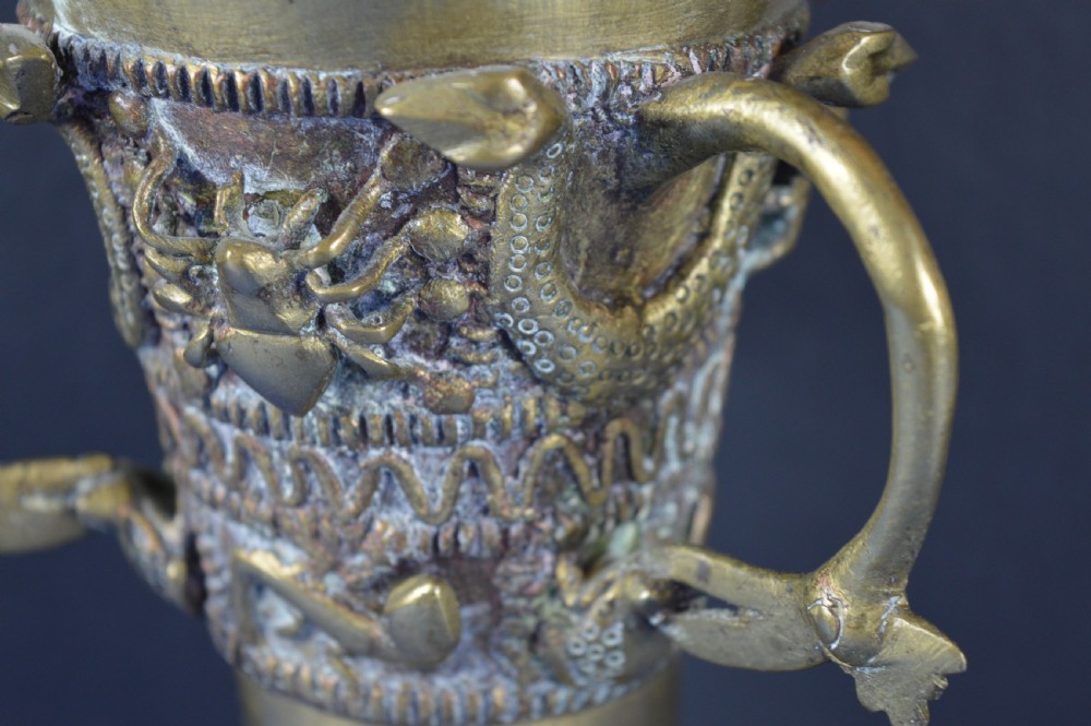 Large (1.8kg) African Ceremonial Tribal Bronze Goblet,c1920 View VI