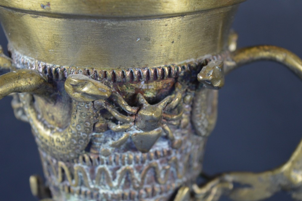 Large (1.8kg) African Ceremonial Tribal Bronze Goblet,c1920 View VII