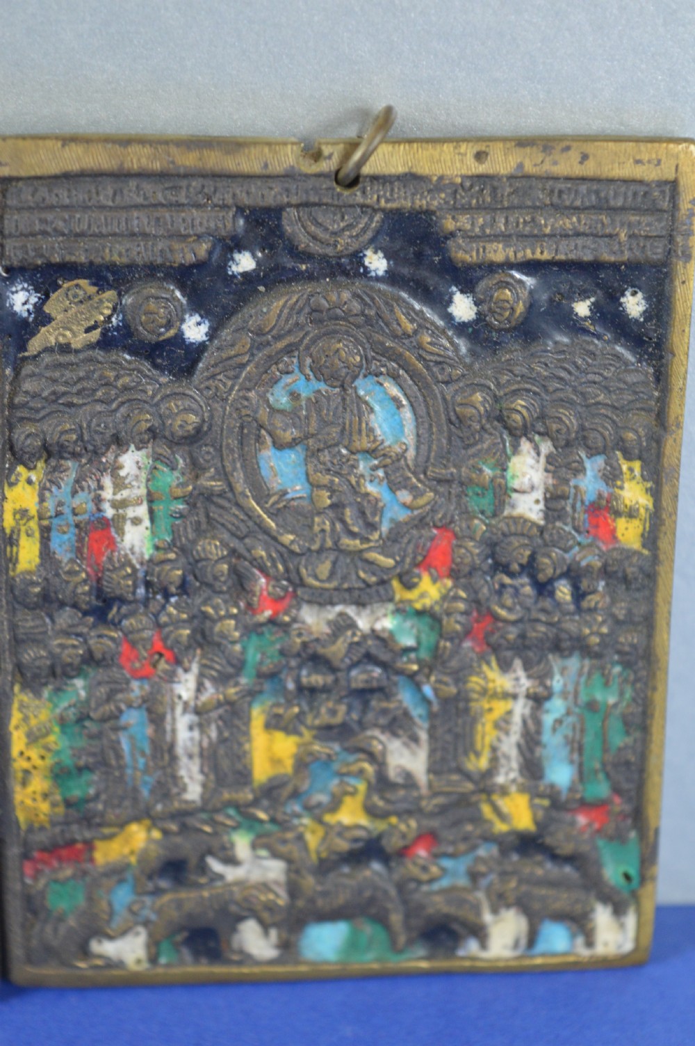 Russian Bronze/Enamel Travelling Icon,c1880 View IV