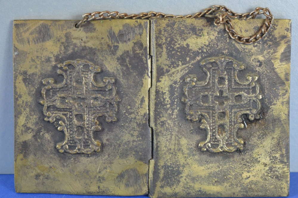 Russian Bronze/Enamel Travelling Icon,c1880 View V