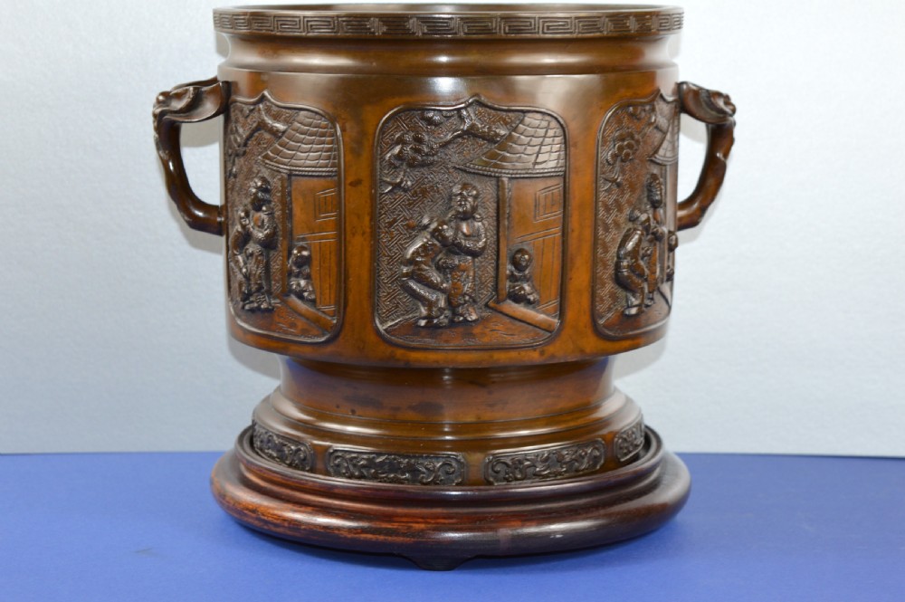 Large (7kg) Japanese Bronze Bowl/Censer, c1870 View III