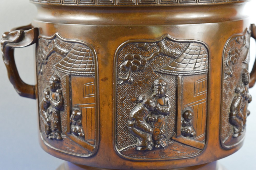 Large (7kg) Japanese Bronze Bowl/Censer, c1870 View IV